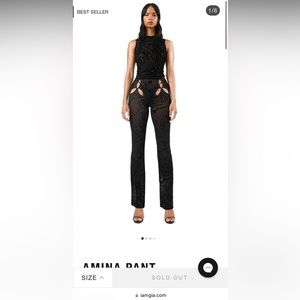 I. Am. Gia flower cutout pants, mesh
